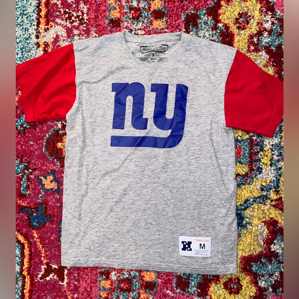 NEW Mitchell & Ness Nostalgia Co. Boys New York Giants T-Shirt Sz M 10/12